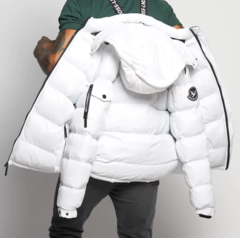 CAMPERA PUFFER FULL WHITE CON TIRAS - KITCH TECH