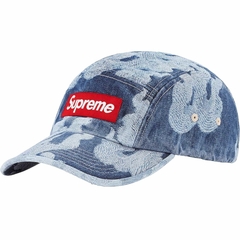 SUPREME FLAMES JACQUARD DENIM CAMP CAP WASHED INDIGO - U$D 150