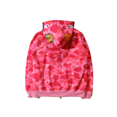Campera Hoodie BAPE Full Zip Shark Camo Pink Fluo (AAA) - 180 USD - comprar online