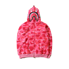 Campera Hoodie BAPE Full Zip Shark Camo Pink Fluo (AAA) - 180 USD