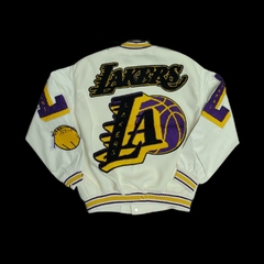Campera Varsity Universitaria Lakers Blanca - comprar online