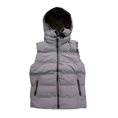 Chaleco Puffer Capucha Inflable Gris