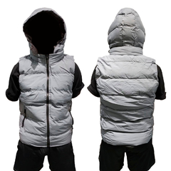 Chaleco Puffer Capucha Inflable Gris en internet