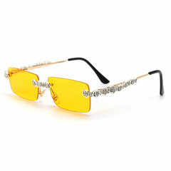 Imagen de Anteojos de sol Trap Hip-Hop Strass Diamante Rectangular Sin Marco Nº A003