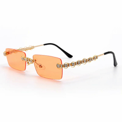 Anteojos de sol Trap Hip-Hop Strass Diamante Rectangular Sin Marco Nº A003 - KITCH TECH