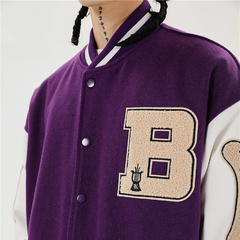 CAMPERA VARSITY JACKET UNIVERSITARIA B BONES VIOLETA - buy online