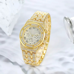Reloj Strass Dorado iced Diamante Simil Oro Trap Hip Hop N6 - comprar online
