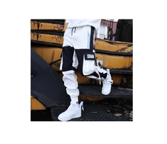 Pantalon Cargo Techwear Ajustable Blanco Suelto Mmu K71 - KITCH TECH