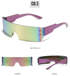 Anteojo Sol Rectangular Envolvente Futurista Hyp Visor 153 - tienda online