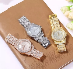 Reloj Strass Dorado Iced Diamante Simil Oro Trap Hip Hop N5 - comprar online