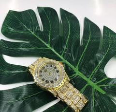 Reloj Strass Dorado iced Diamante Simil Oro Trap Hip Hop N2 - comprar online