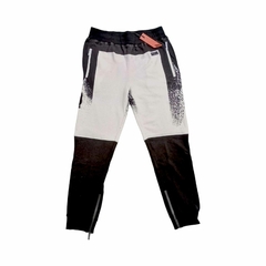Pantalon Negro y Blanco Salpicado Jogger Algodon
