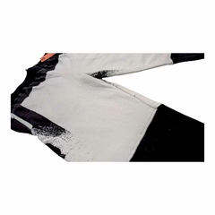 Pantalon Negro y Blanco Salpicado Jogger Algodon - comprar online