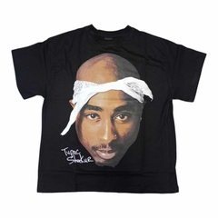 Remera Rap Hip Hop Tupac Face ID Negra