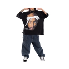 Remera Rap Hip Hop Tupac Face ID Negra - KITCH TECH