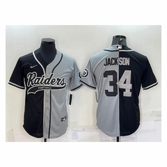 Camiseta Casaca Con Botones MLB Raideres Dual Jackson 34