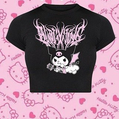 Remera Crop Top Kuromi volador - comprar online