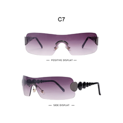 Anteojos de Sol Curvos Diamantes Oversize Y2K N°B002 - comprar online