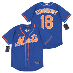 Camiseta Casaca Baseball Mlb New York Mets 18 Strawberry