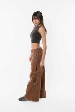 Pantalon Cargo Gabardina Rowana Marron en internet