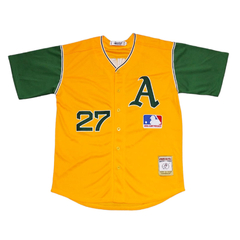 Camiseta Casaca Baseball MLB Oakland Athletics 27 Hunter