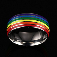 Anillo Alianza Bandera Orgullo Lgbtq Gay Pride Acero Inoxidab - comprar online