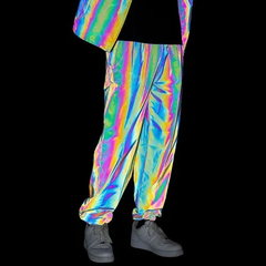 Pantalon Reflectivo Holografico Rainbow Importado