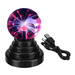 Bola De Rayos Plasma Luz Velador Electrica Usb Pila AAA