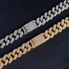 Pulsera Cubana Strass Iced Chain Ancho 12mm C/ Iman en internet