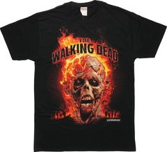 Remera The Walking Dead Burning Walker Head Importada