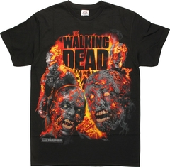 Remera The Walking Dead Burning Zombies Importada