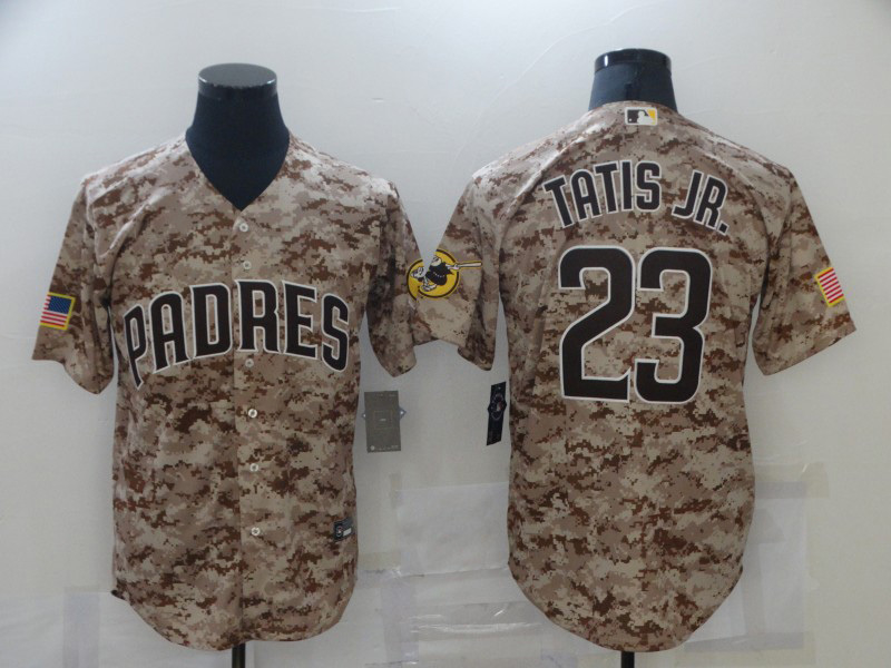 Camiseta Casaca Baseball Mlb San Diego Padres 23 Tatis Jr Desert Camo