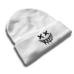 Gorro De Lana Beanie Mustaqe Evil Face - White