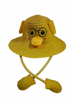 Sombrero de Paja Granjero Orejitas Pato Amarillo con Sonido