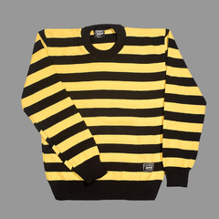 Buzo Sweater Rayado Amarillo Negro Unisex