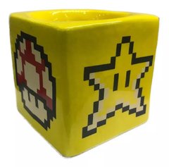 Taza Ceramica Cuadrada Mario Bros Estrella Hongo Caja en internet