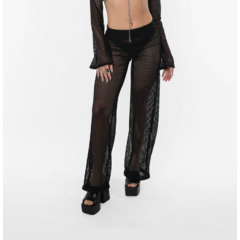 PANTALON WEAVE BALLENERA TRANSPARENTE NEGRA TEJIDO