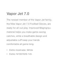 Guantes NIKE Vapor Jet 7.0 - WHITE - U$D 150 - comprar online