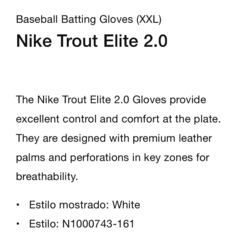Guantes Baseball Trout Elite 2.0 White u$150 - KITCH TECH