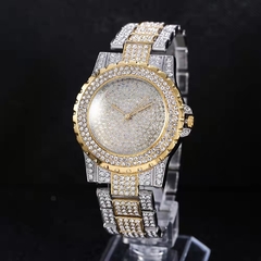 Reloj Strass Dorado-Plata Iced Diamante Simil Oro Trap Hip Hop N5 - comprar online