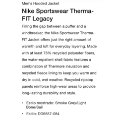Imagen de Campera Nike Sportswear ThermaFit Legacy Smoke Gray - usd450