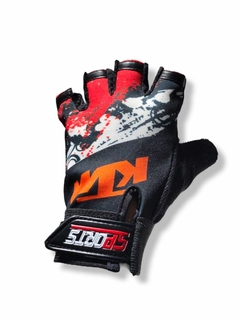 Guante Sport Tactico Moto Carrera Dedo Cortado Mitones KTM Sports Rojo Batic