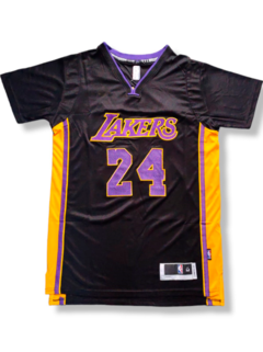 Casaca Nba Media Manga Lakers 24 Negra