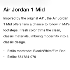 Zapatillas Nike Air Jordan 1 Red/Black - usd330 - comprar online