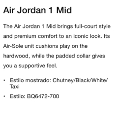Zapatillas Nike Air Jordan 1 Chutney Taxi - usd330 - comprar online