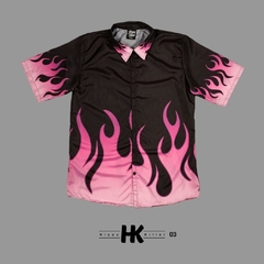 Camisa Fuego Oversized Rosa - Hippy Killer