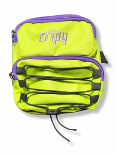 Riñonera mini bag CRIPY Verde Buzz con Letras Violeta Lightyear
