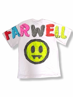 Remera Full Farwell Face Smile Blanca