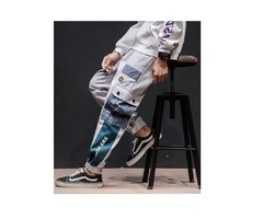 Pantalon Cargo Techwear Tiras Gris Duo Color Gris K70 - comprar online