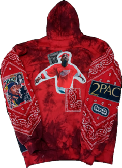 Buzo Hoodie "2PAC" Batik Rojo - comprar online